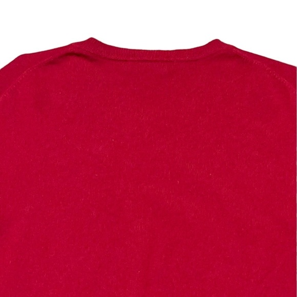 Apt. 9 red 100% cashmere v-neck sweater Christmas Holiday - Picture 5 of 9